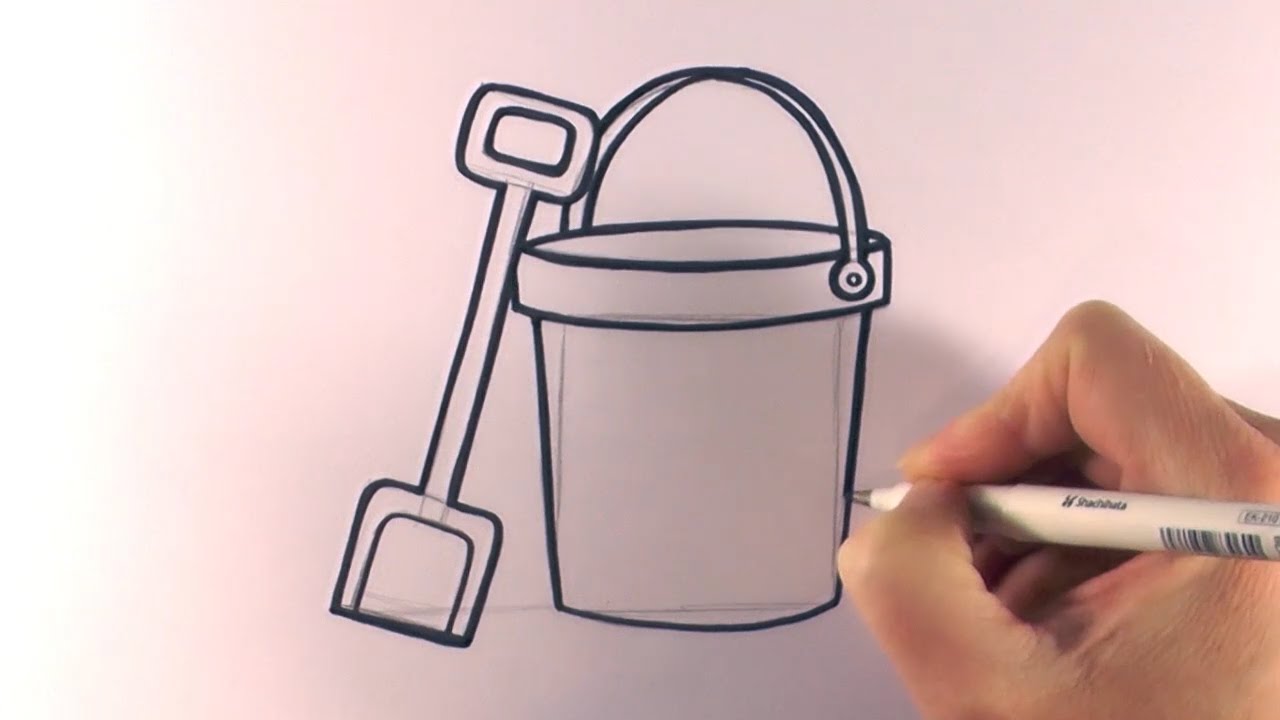1280x720 how to draw a cartoon bucket and spade - Pail Drawing