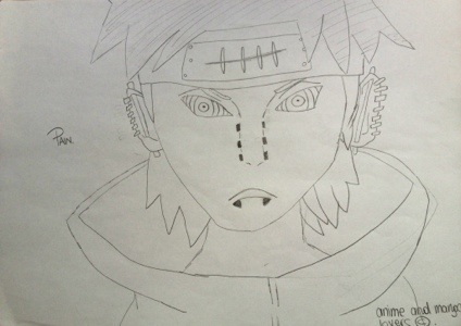 424x300 pain drawing naruto shippuden tutorial youtube eyes hairs head - Pain Drawing