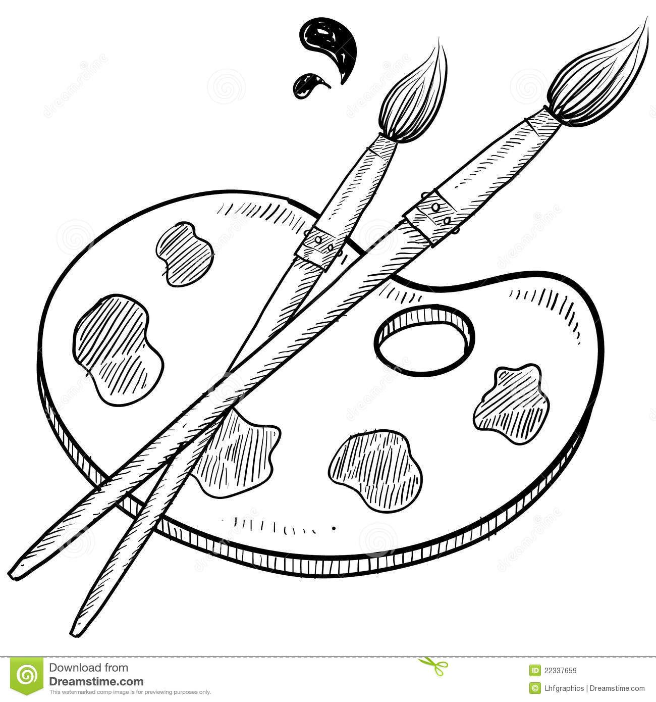 1300x1390 paintbrush clipart black and white - Paint Brush Drawing