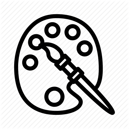 512x512 art, brush, drawing, paint, palette, school, subject icon - Paint Palette Drawing