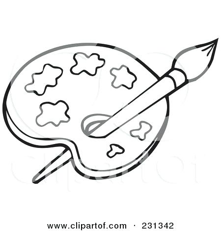 450x470 paint palette coloring - Paint Palette Drawing