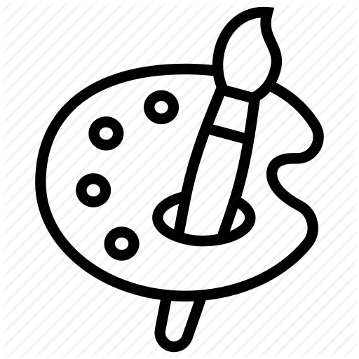 512x512 art, art tools, brush, draw, paint palette, painting, school icon - Paint Palette Drawing