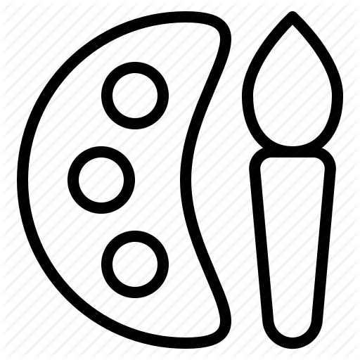 512x512 art, brush, colors, drawing, paint, painting, palette icon - Paint Palette Drawing