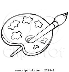 236x246 Paint Brush Clipart Free Stock Photo - Paint Pallet Drawing