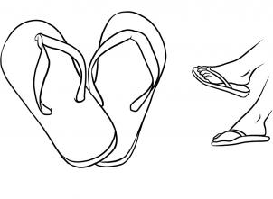 302x221 how to draw flip flops, step - Pair Drawing