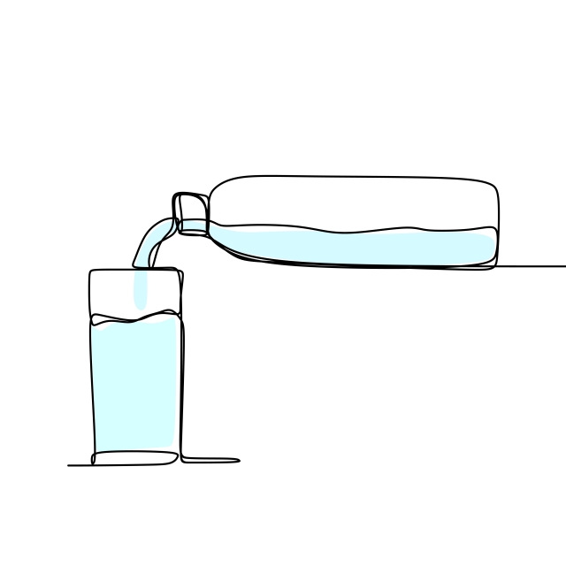 640x640 one line drawing of a minimalist design pair of drink bottles - Pair Drawing