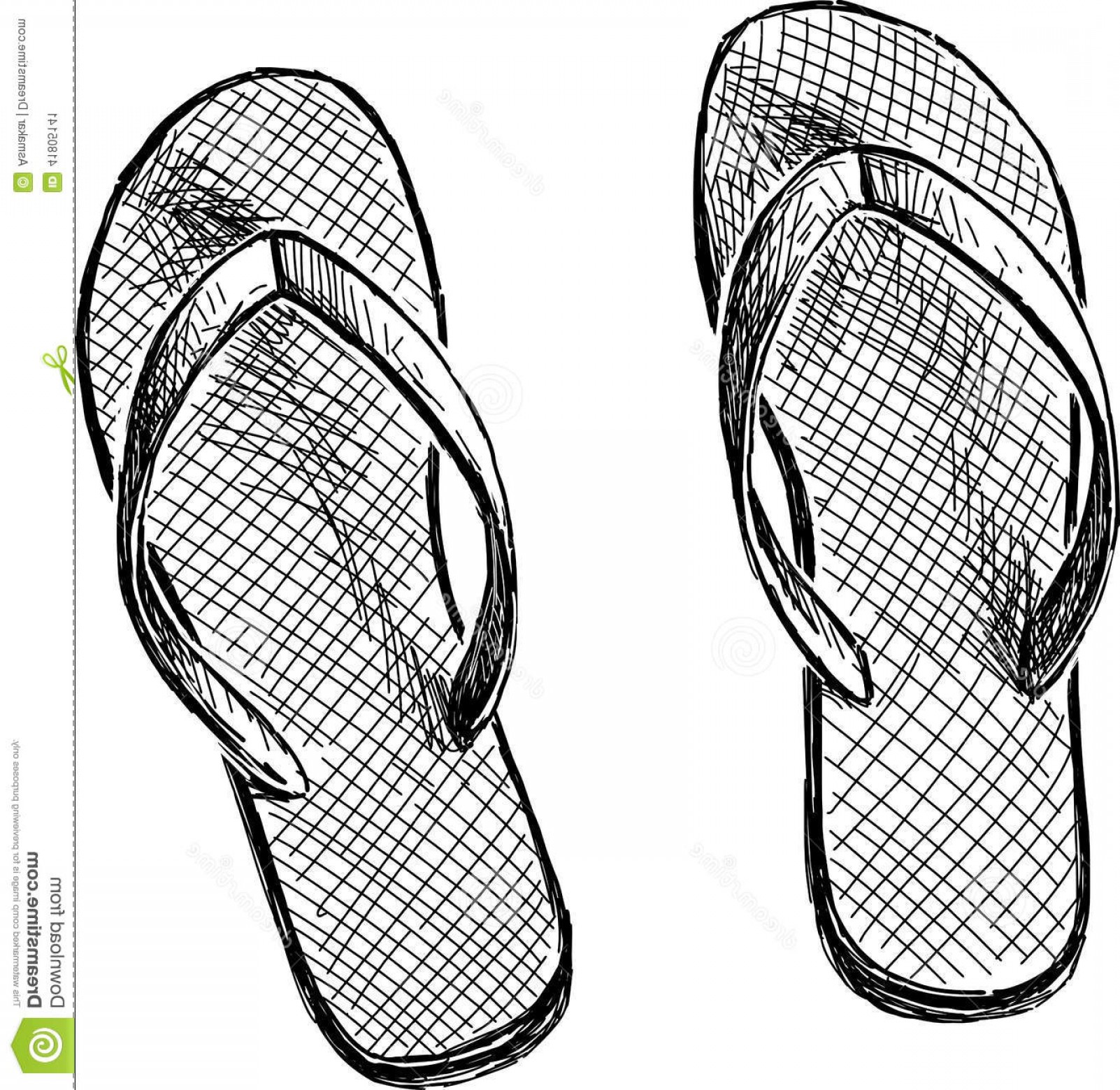 1602x1560 stock illustration beach slippers vector drawing pair image soidergi - Pair Drawing