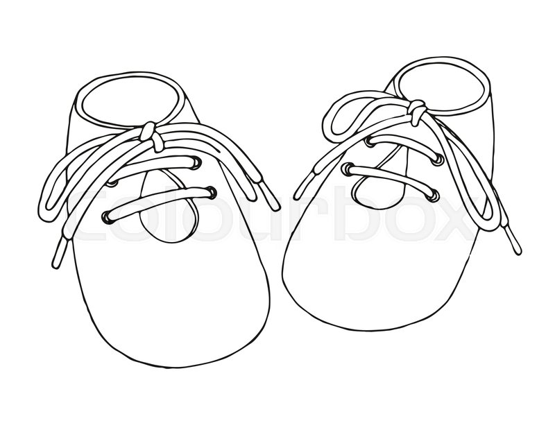 800x620 sketch of shoes for the baby a pair stock vector colourbox - Pair Of Shoes Drawing