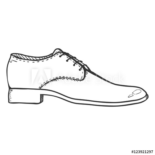 500x500 vector sketch illustration - Pair Of Shoes Drawing