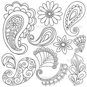 300x300 bandana design drawing elementos de design de doodle coloring - Paisley Design Drawing