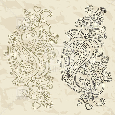 400x400 persian ornament paisley vector image of design elements katyau - Paisley Drawing