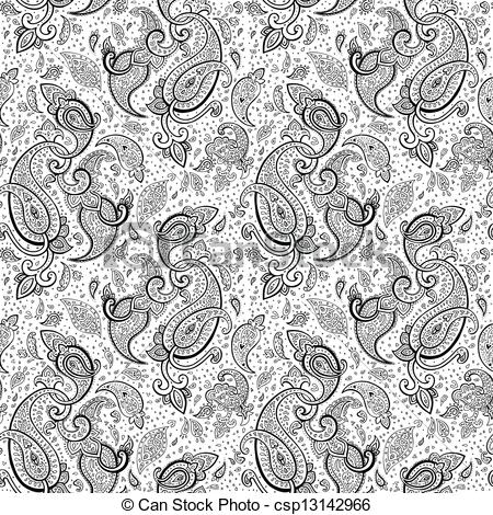 Paisley Line Drawing at PaintingValley.com | Explore collection of ...