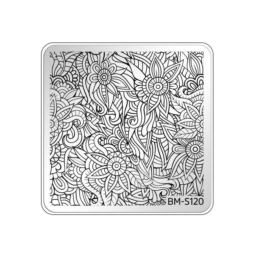 900x900 Paisley Flow Nail Art Manicure Stamping Plate - Paisley Line Drawing