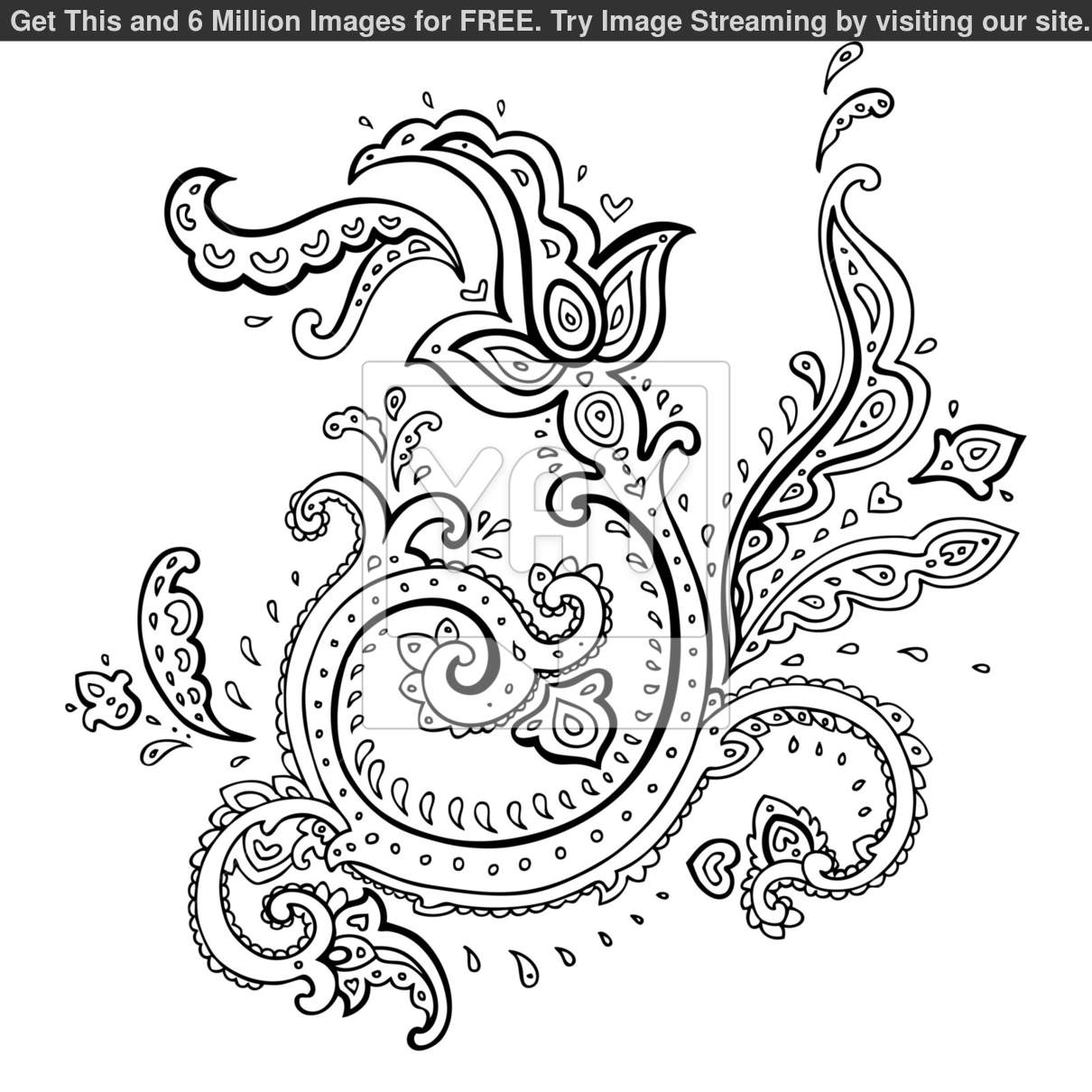 Paisley Line Drawing at PaintingValley.com | Explore collection of