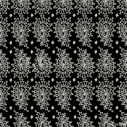 500x500 vector drawing paisley pattern on black background black - Paisley Pattern Drawing