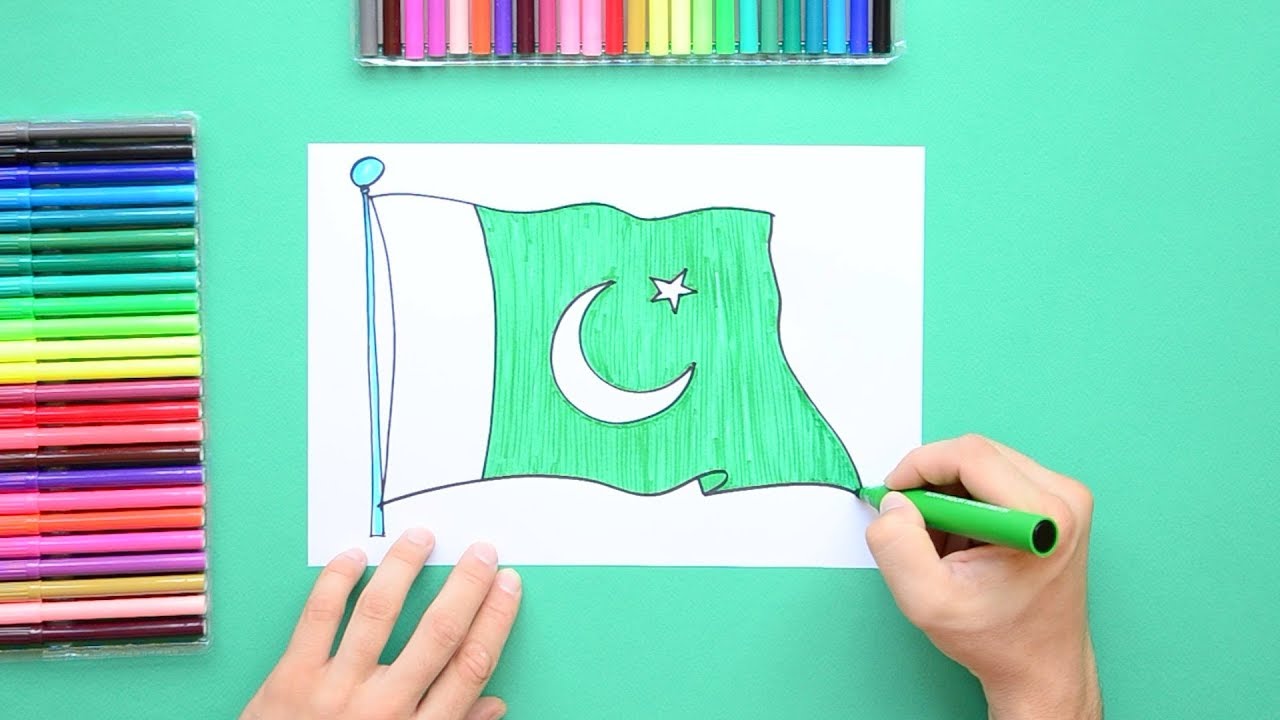 1280x720 How To Draw The Flag Of Pakistan - Pakistan Drawing