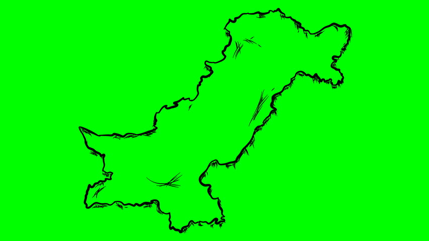 852x480 pakistan drawing outline map on stock footage video - Pakistan Drawing