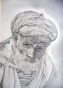 216x300 Pakistan Headman Drawing - Pakistan Drawing