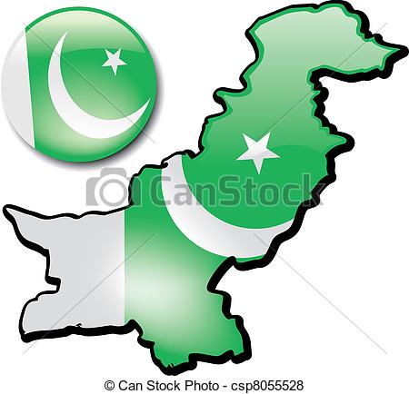 450x434 pakistan an artistic rendering of this country's map and flag - Pakistan Drawing