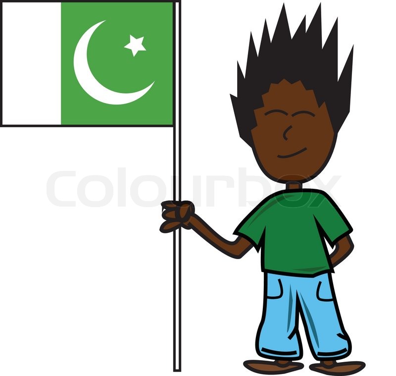 800x759 Vector Illustration Of A Young Boy Stock Vector Colourbox - Pakistan Flag Drawing