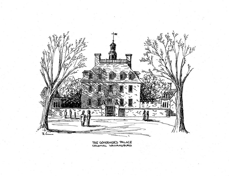 900x690 the governor's palace drawing - Palace Drawing