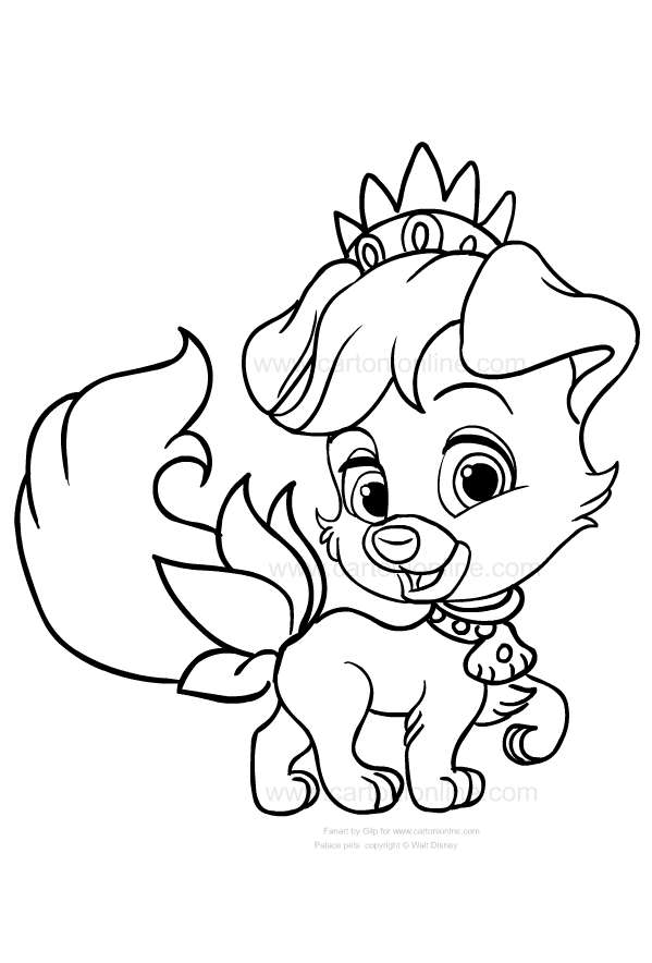 599x884 Drawing Of Matey The Dog Of Ariel Palace Pets Coloring Page - Palace Pets Drawing