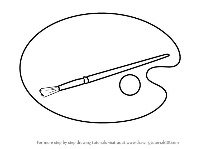 800x567 Learn How To Draw An Artist Canvas Palette - Palette Drawing