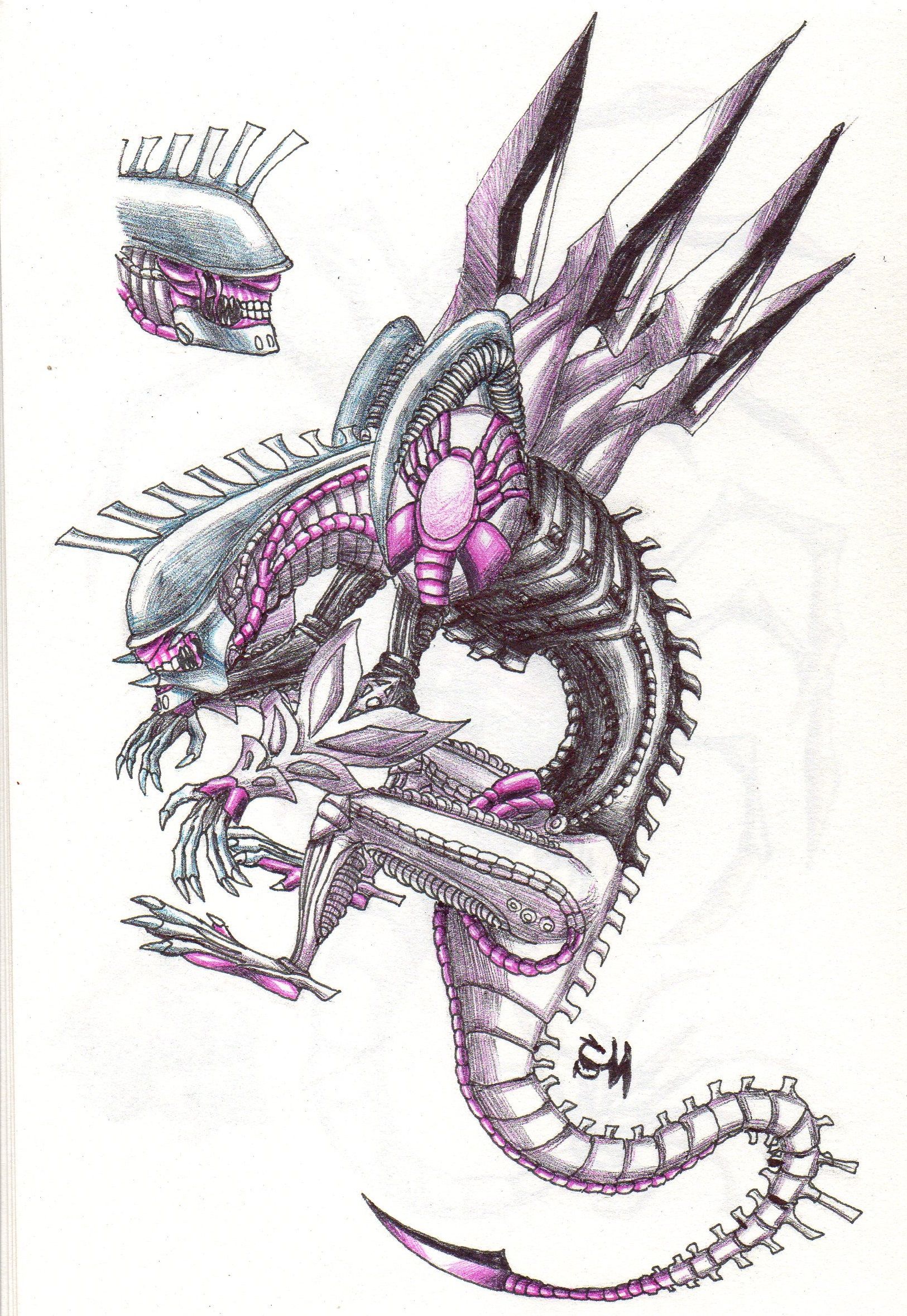 1625x2357 Xenomorph Palkia - Palkia Drawing