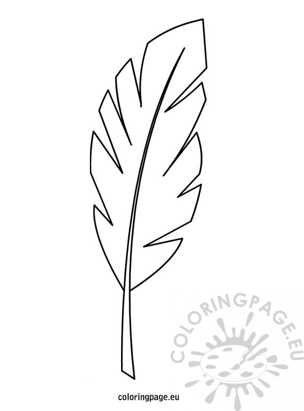 595x804 palm branch template coloring page - Palm Branch Drawing