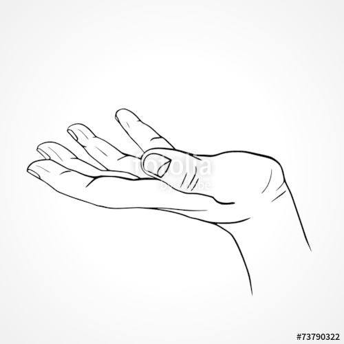 500x500 Drawn Finger Palm Hand Free Clip Art Stock Illustrations - Palm Hand Drawing