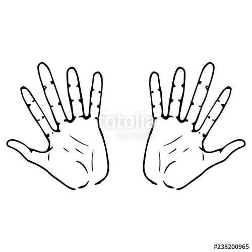 500x500 two palm icon vector illustration human hand palm hand drawn arm - Palm Hand Drawing