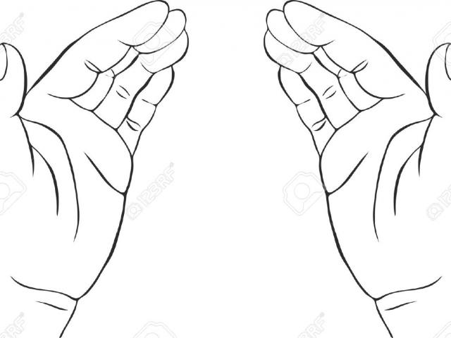 640x480 Drawn Finger Palm Hand - Palm Hand Drawing