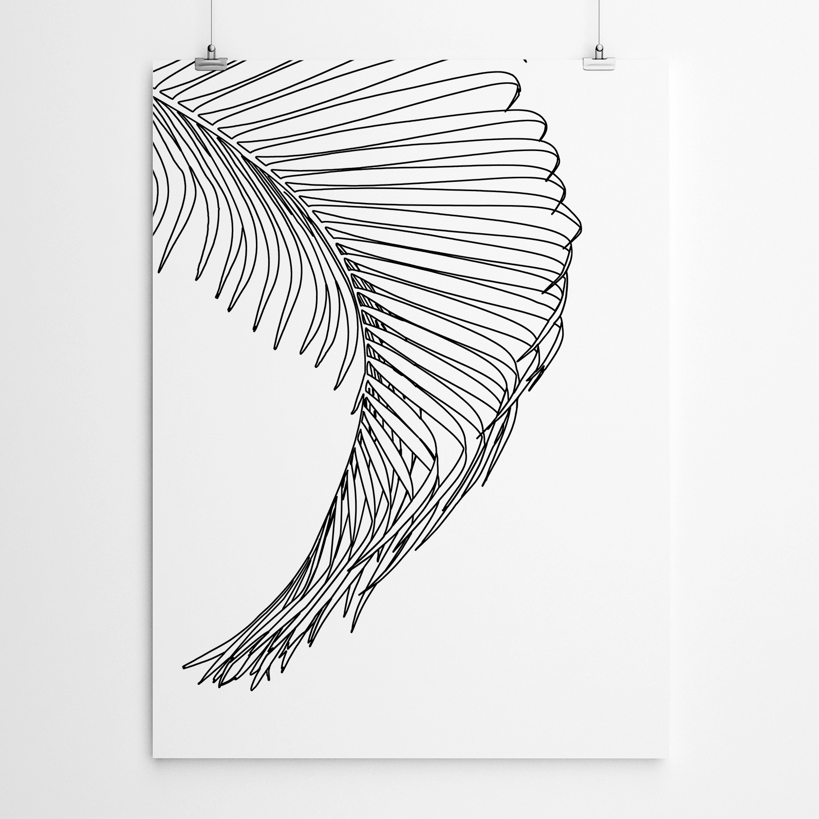 1594x1594 palm leaf line drawing artworld art world - Palm Leaf Drawing