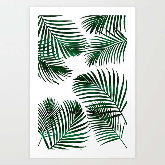 700x700 tropical palm leaf art print - Palm Leaf Drawing