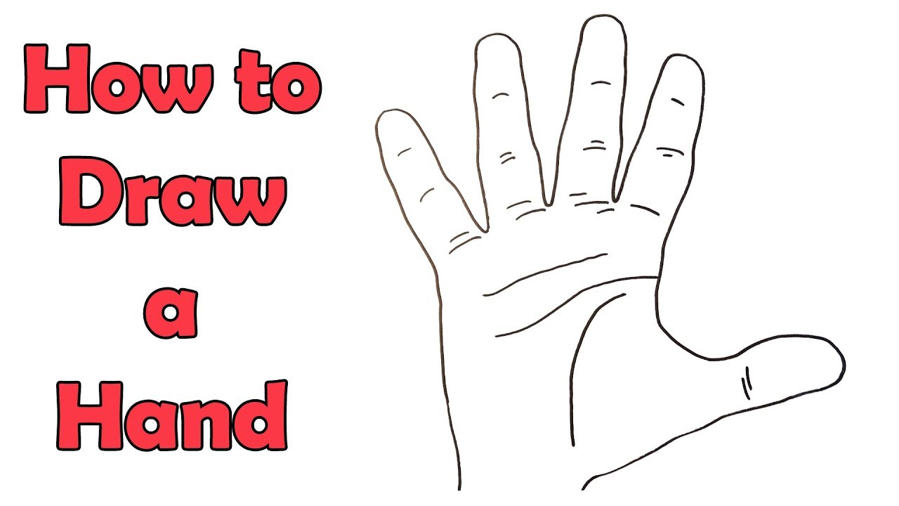 1280x720 How To Draw A Hand - Palm Of Hand Drawing