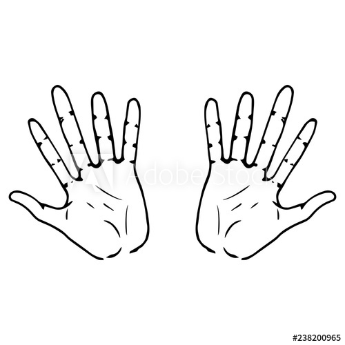 500x500 two palm icon vector illustration human hand palm hand drawn arm - Palm Of Hand Drawing
