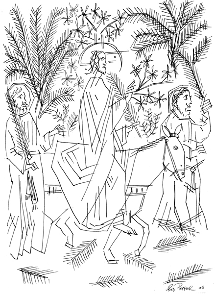 439x600 palm sunday triumphal entry into jerusalem - Palm Sunday Drawings