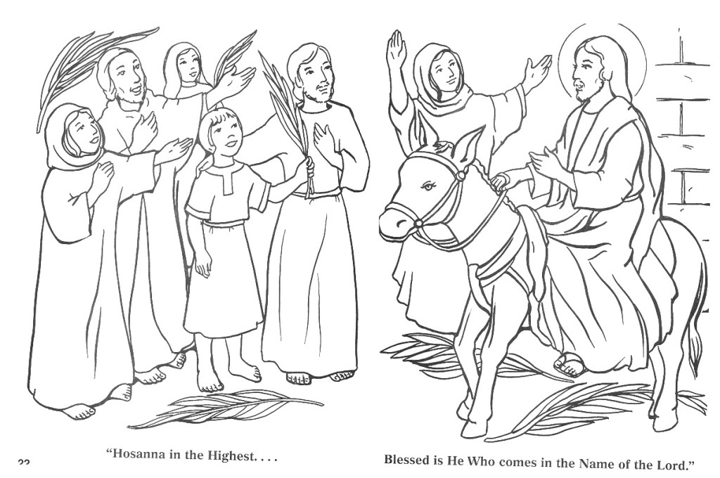 1024x680 palm sunday coloring pages free - Palm Sunday Drawings