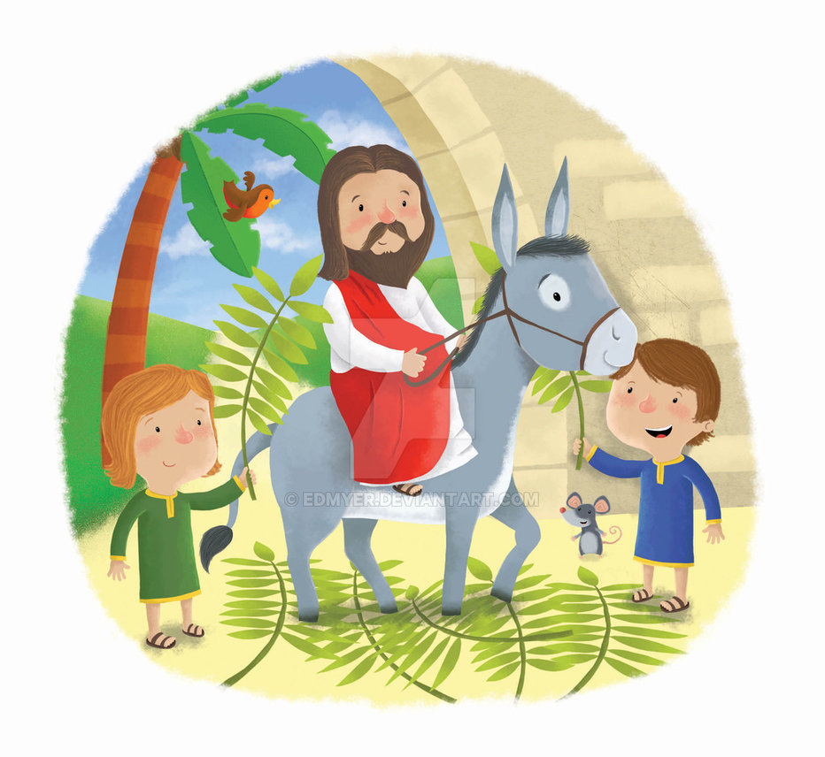 932x856 palm sunday jesus on donkey - Palm Sunday Drawings