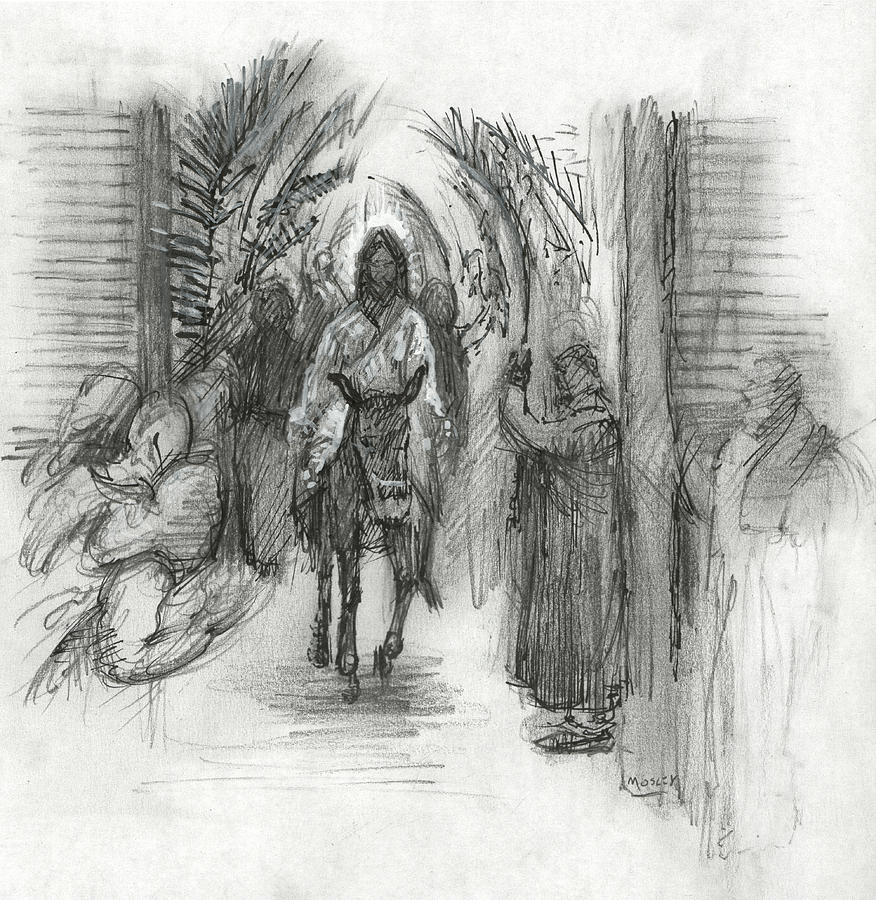 876x900 palm sunday painting - Palm Sunday Drawings