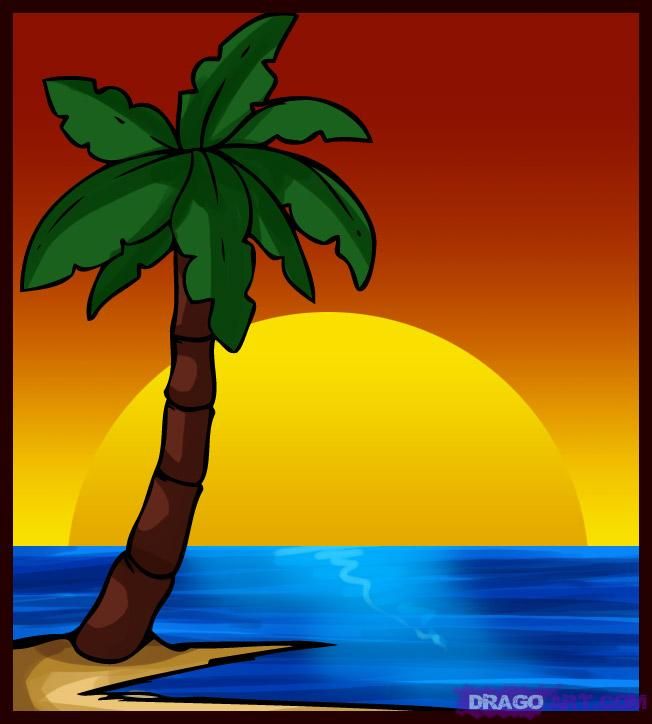 652x724 palm trees how to draw a palm tree, step - Palm Tree Beach Drawing