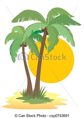 337x470 Collection Of Free Roots Drawing Coconut Tree Download On Ui Ex - Palm Tree Beach Drawing