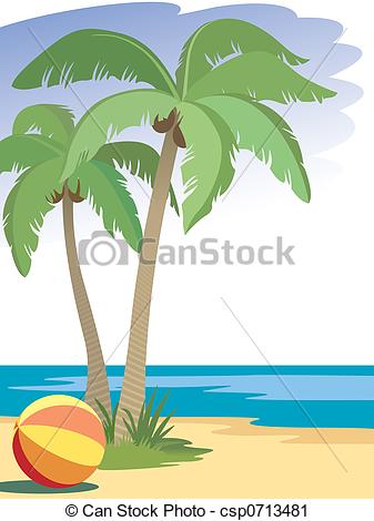 337x470 Palm Trees On Beach - Palm Tree Beach Drawing