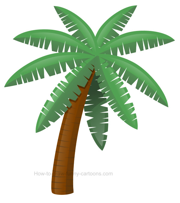 600x675 How To Draw A Palm Tree Clip Art - Palm Tree Cartoon Drawing
