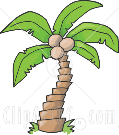 399x450 Palm Tree Cartoon Drawing Coconut Stock Vector Image - Palm Tree Cartoon Drawing