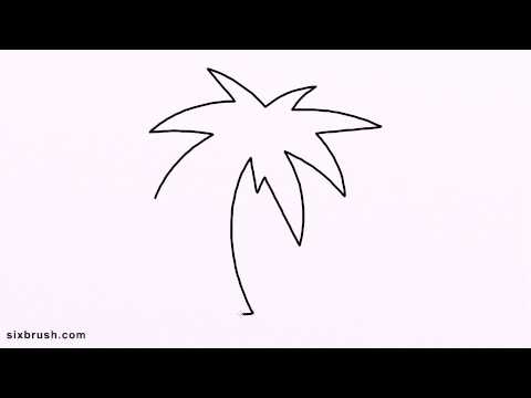 480x360 E How To Draw Palm Tree Easy For Beginners Step - Palm Tree Cartoon Drawing