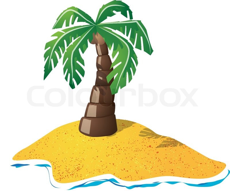 800x664 Cartoon Drawing Of Small Lonely Island Stock Vector Colourbox - Palm Tree Cartoon Drawing