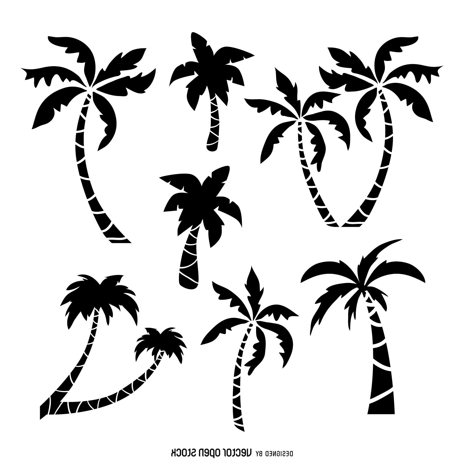 1600x1600 Top Palm Trees Drawing Set Image - Palm Tree Drawing