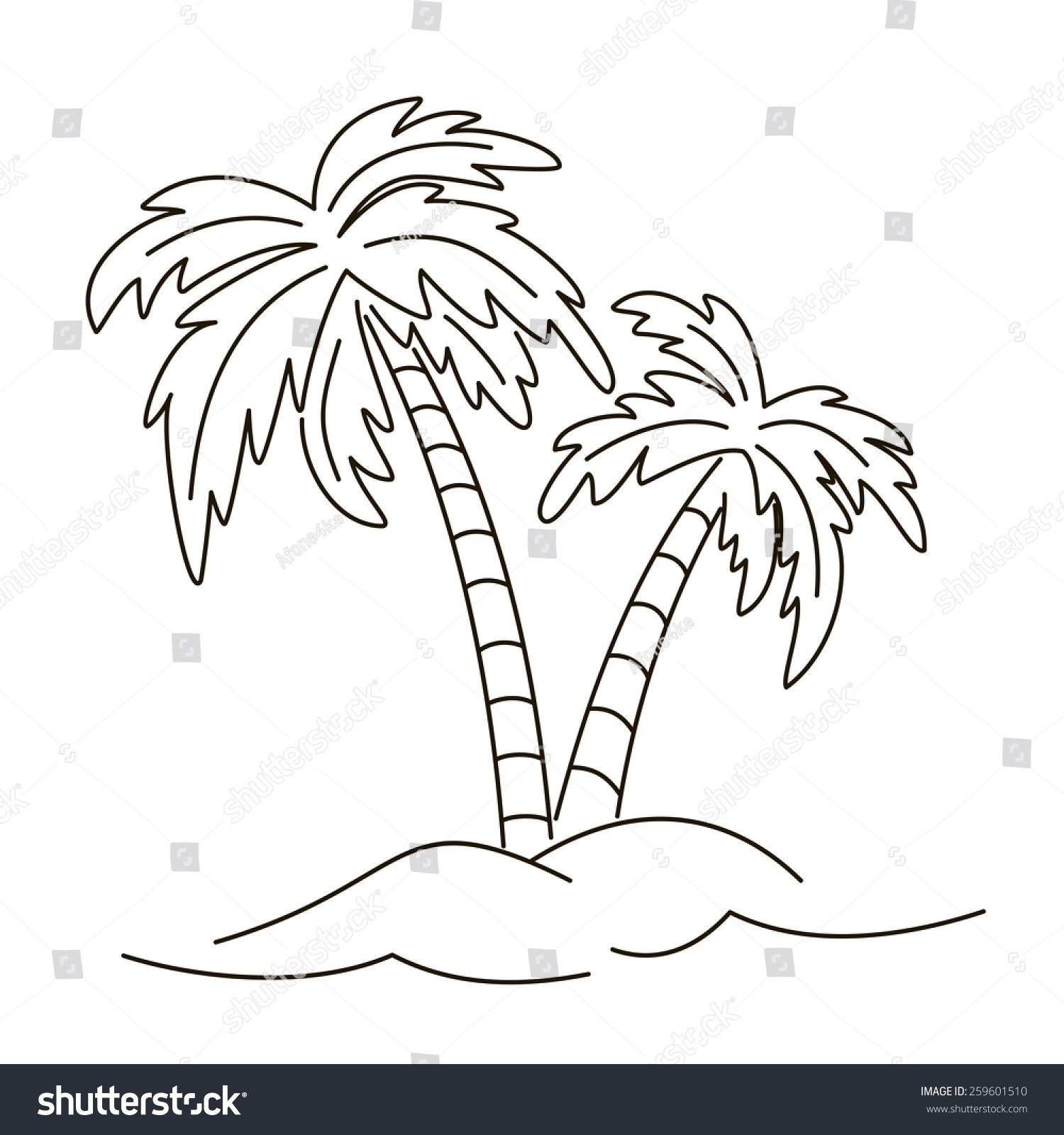 Palm Tree Drawing Outline at PaintingValley.com | Explore collection of ...