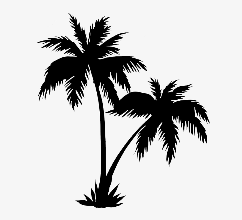 820x747 Palm Trees Png Black - Palm Tree Drawing Png